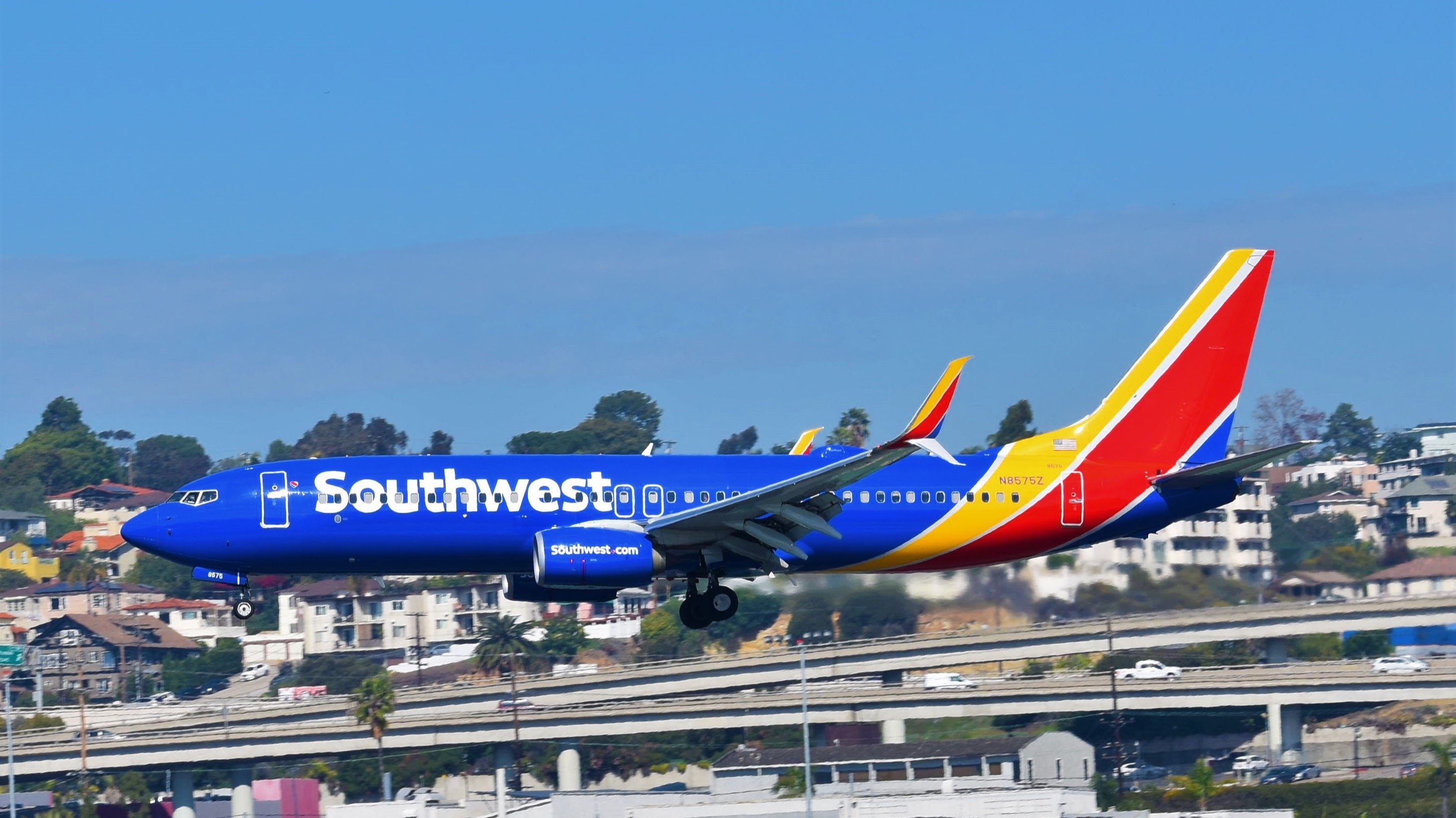Full size: Southwest airlines Boeing 737-800 N8575Z at San Diego International Airport